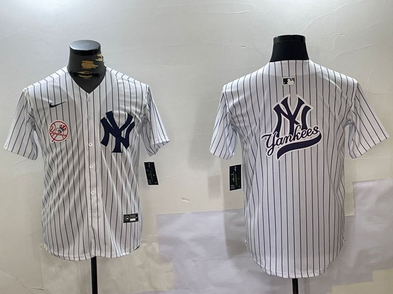 Men New York Yankees Blank White stripe Game 2024 Nike MLB Jersey style 102730